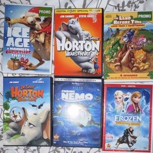 Ice Age, Horton hears a who, Frozen, Finding Nemo , Land Before time, Movie Lot